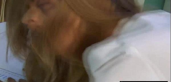  Sexy blond nurse has a good time at work
